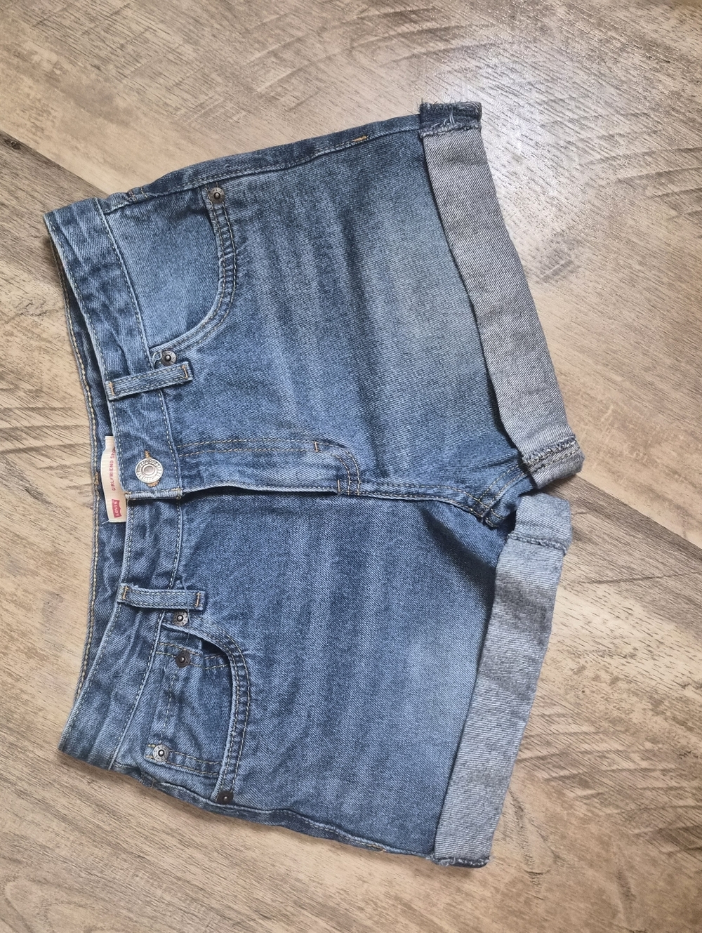 Levi’s Girls 16 Reg Girlfriend Shorts Denim Jean Cuffed Youth Juniors